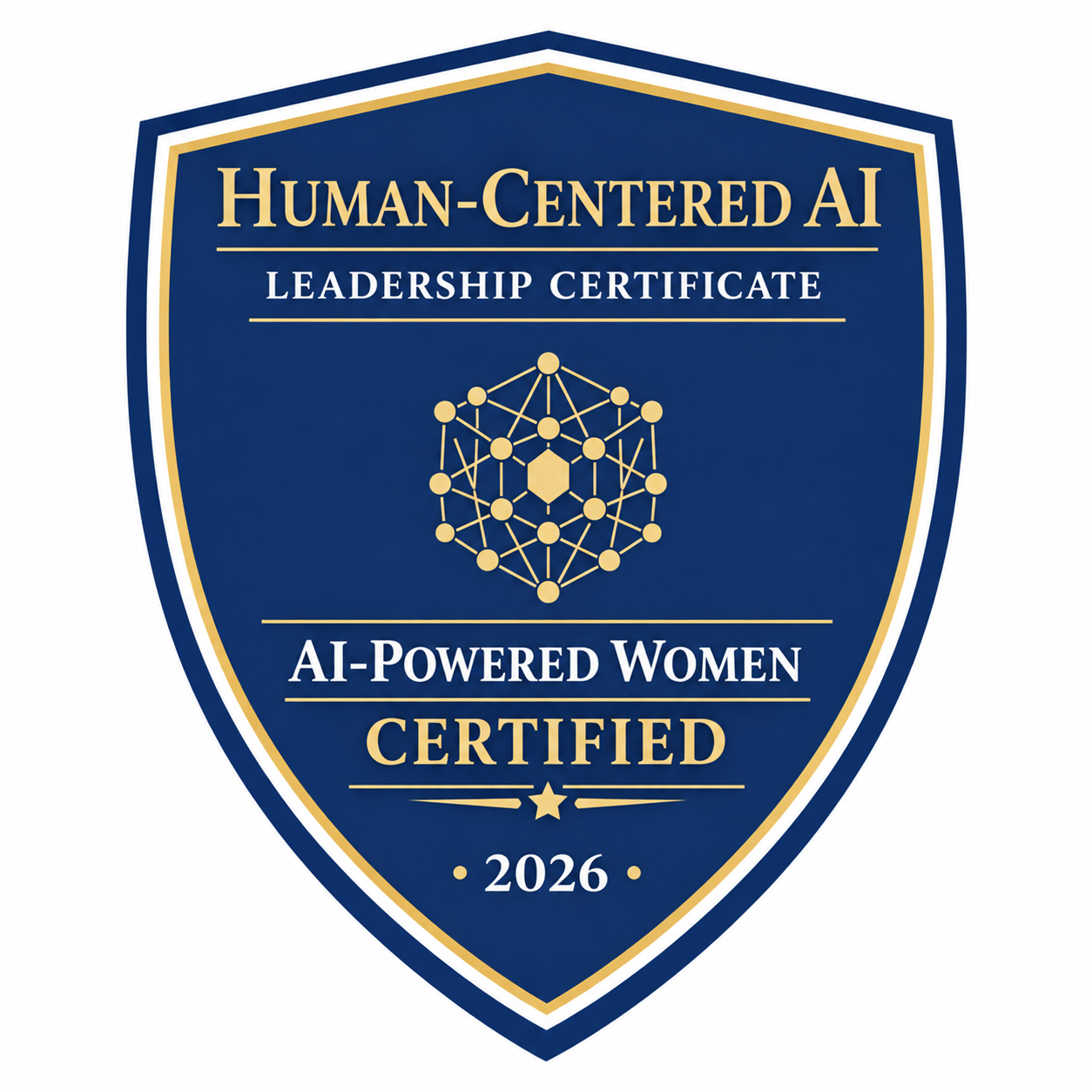 Human-Centered AI Leadership Certificate badge from AI-Powered Women